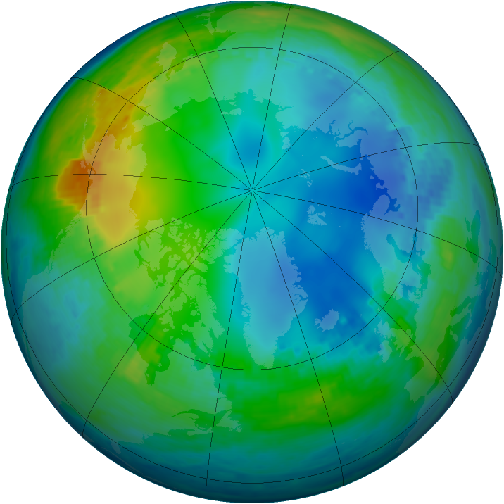 Arctic ozone map for 20 November 2002